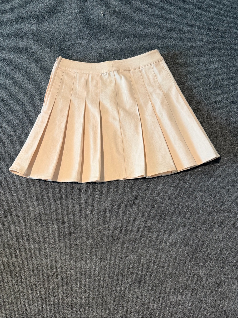 Altar'd State Cream Pleated Mini Skirt
